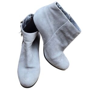 Cole Haan Gray Suede Block Heel Ankle Boots Women's Size 7.5 B